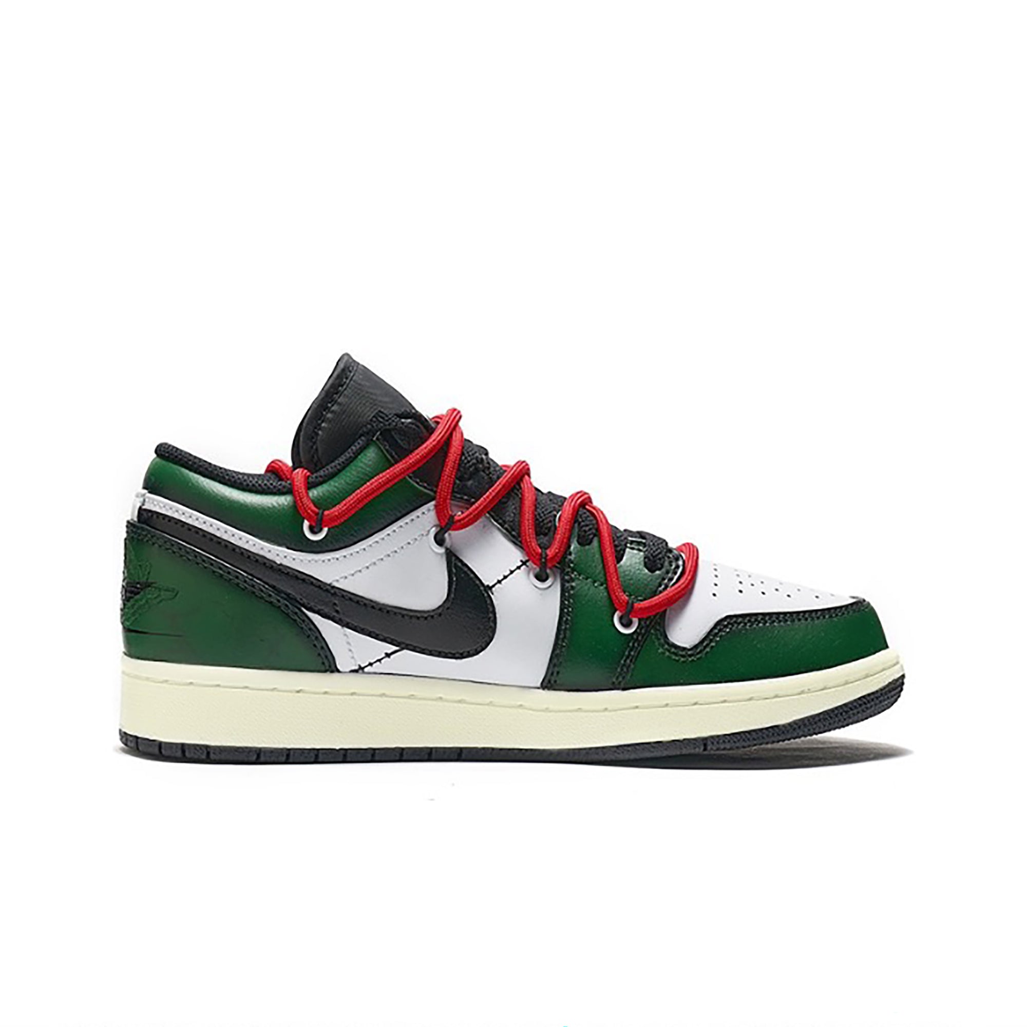 Custom GREEN Jordan 1 High Q ( Customs And Box ), Jordan 1 Sneakers Active  freeshipping - blac…