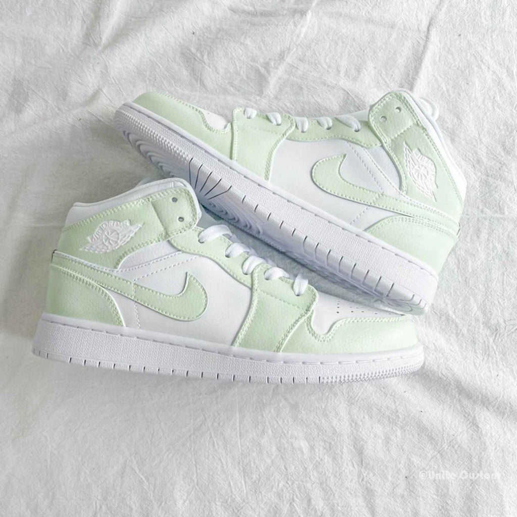 Light Green Custom Air Jordan 1-shecustomize