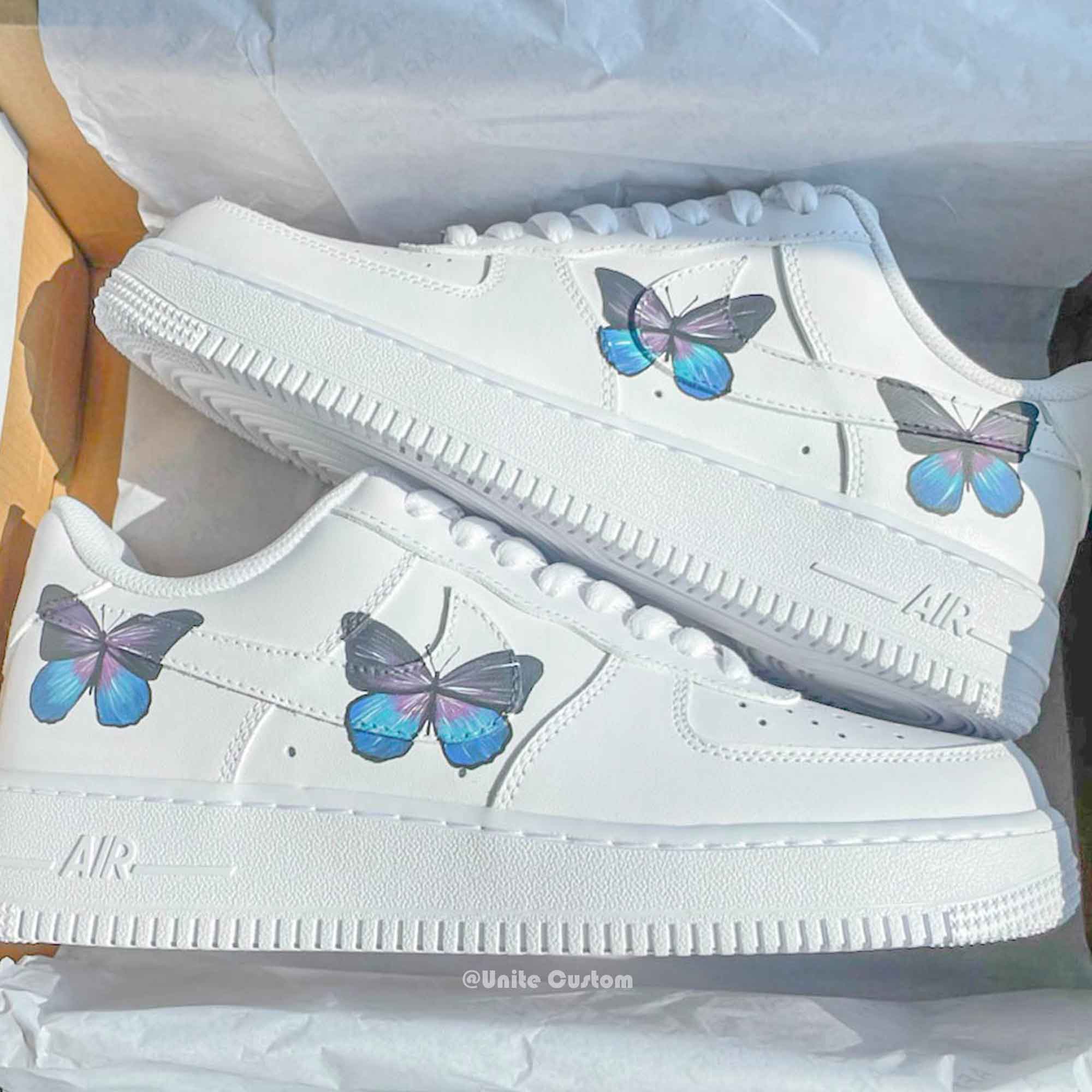 Purple Blue Butterfly Custom Air Force 1-shecustomize