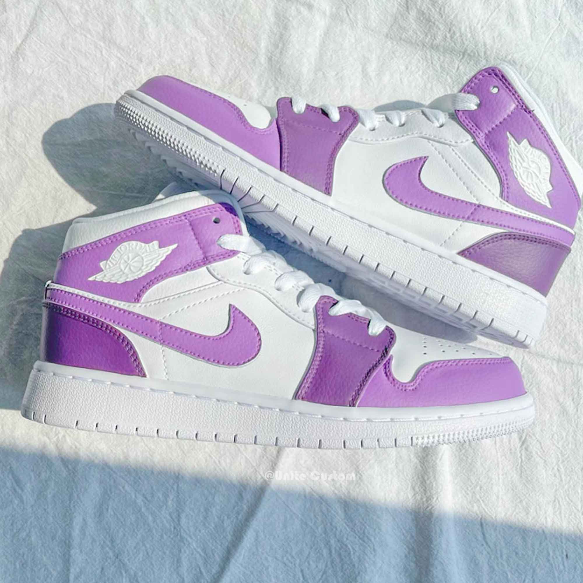 Custom Air Jordan 1 Mid Baby Pink – shecustomize