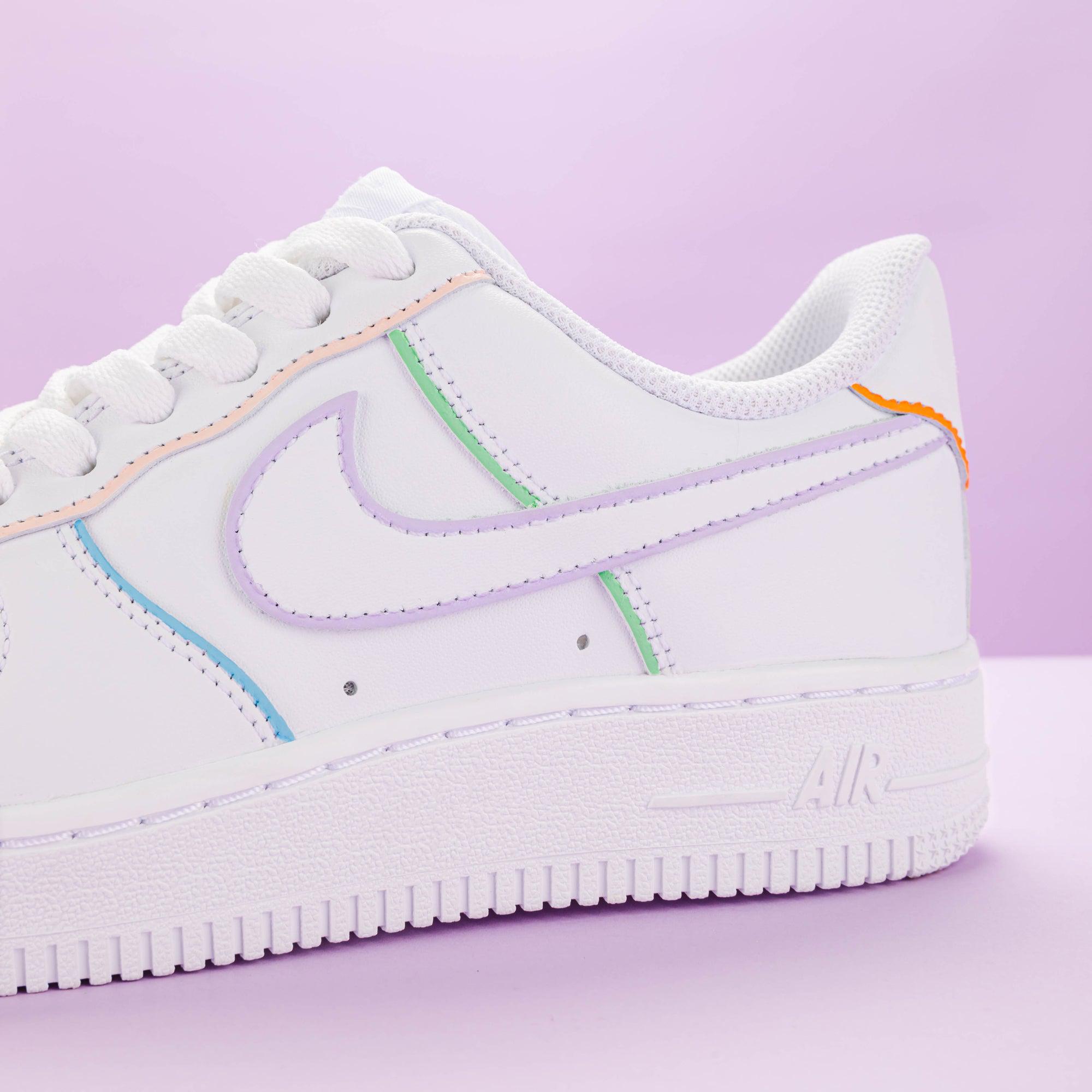 Rainbow Colorful Lines Air Force 1s Custom Shoes Sneakers-shecustomize