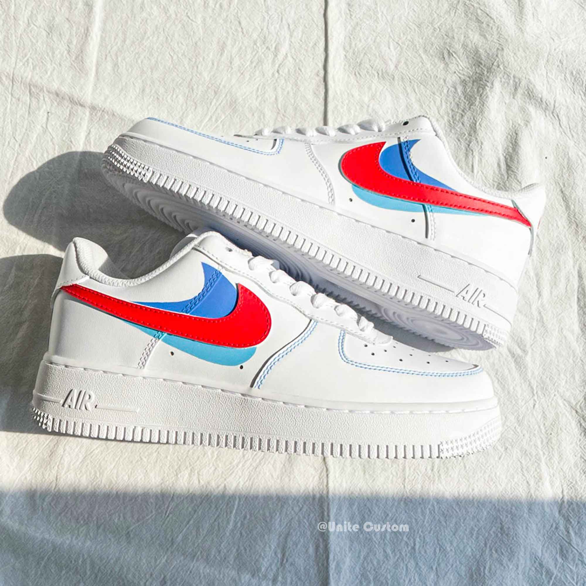 Red Blue Custom Air Force 1-shecustomize
