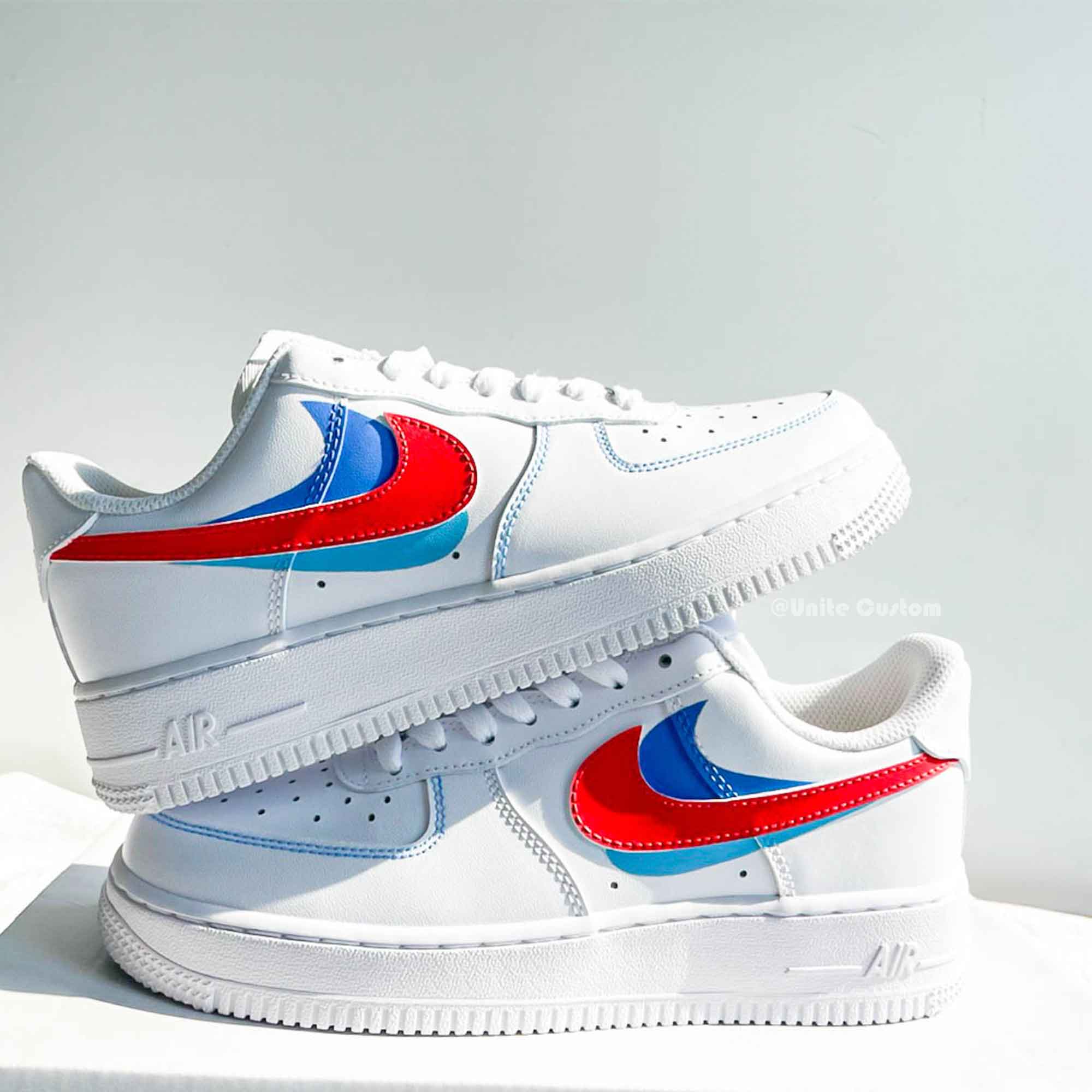 Red Blue Custom Air Force 1-shecustomize