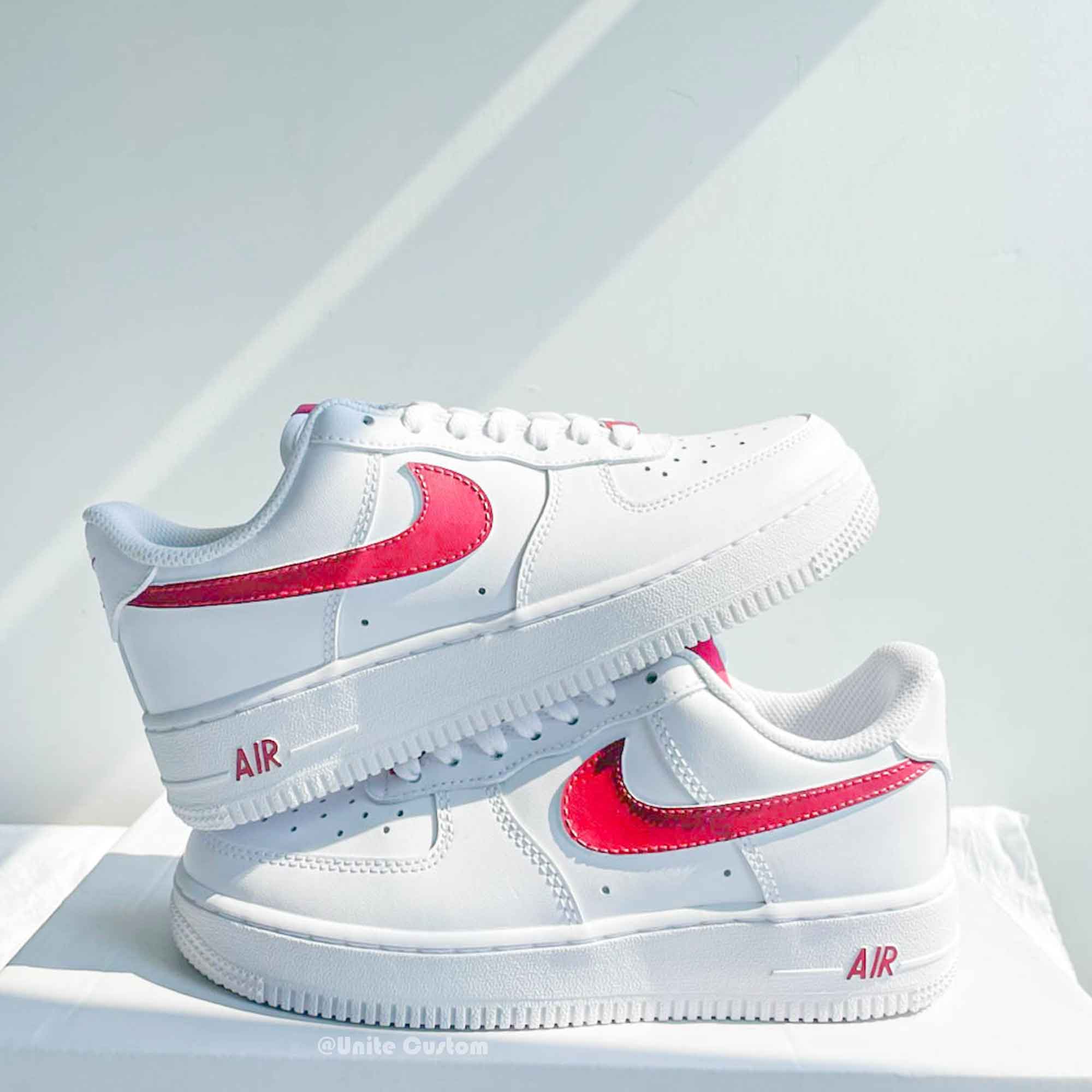 Custom Red Nike Drip Air Force Ones – shecustomize