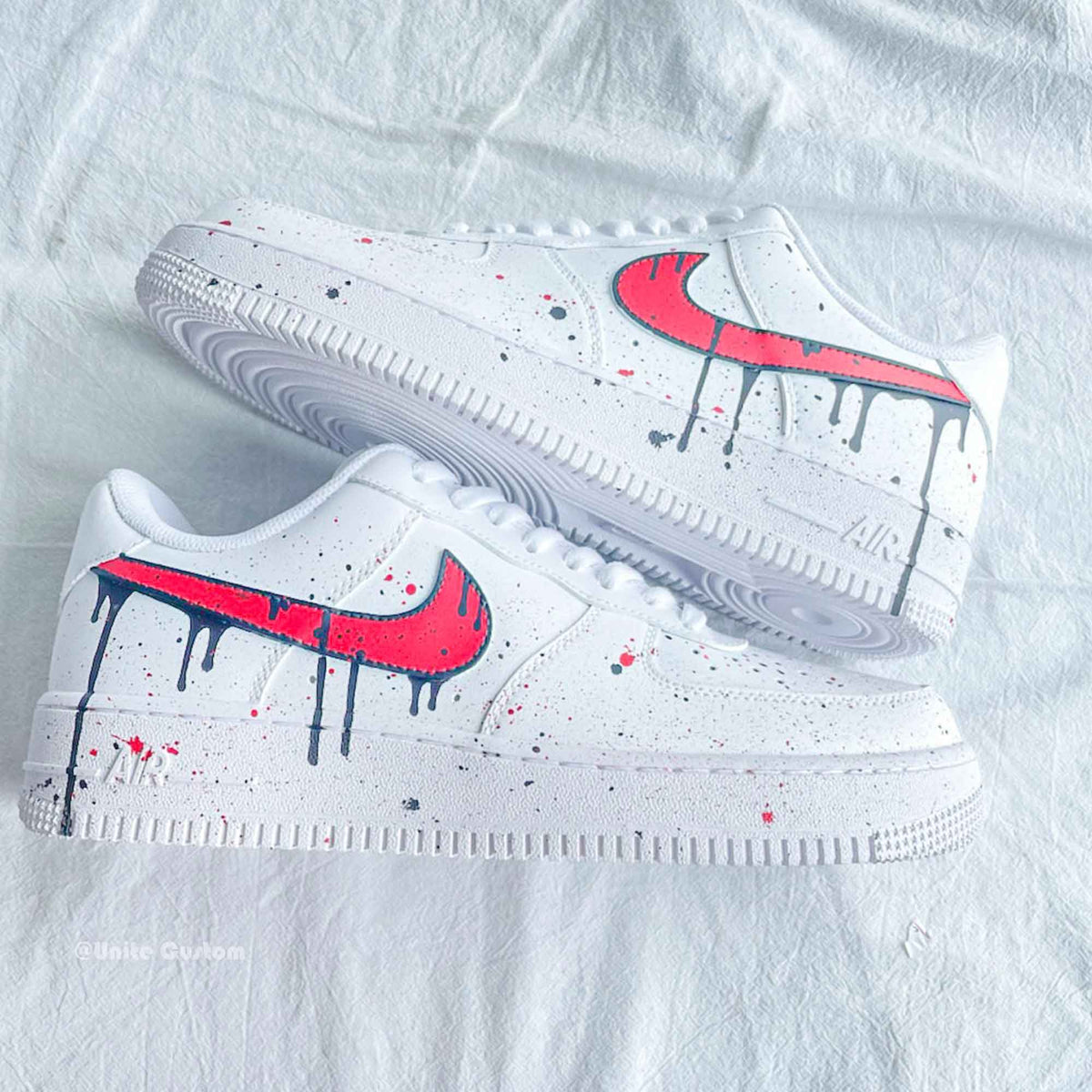 Custom Af1 Drip Red Drip Custom Air Force 1 – SHECUSTOMIZE