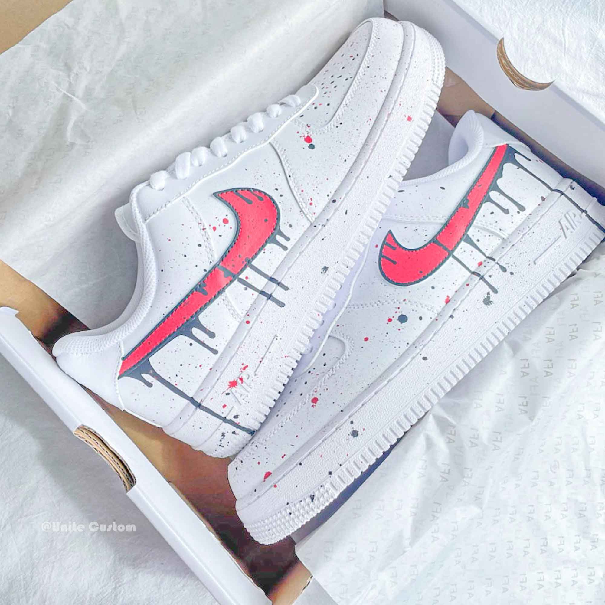 Red Drip Custom Air Force 1 – shecustomize