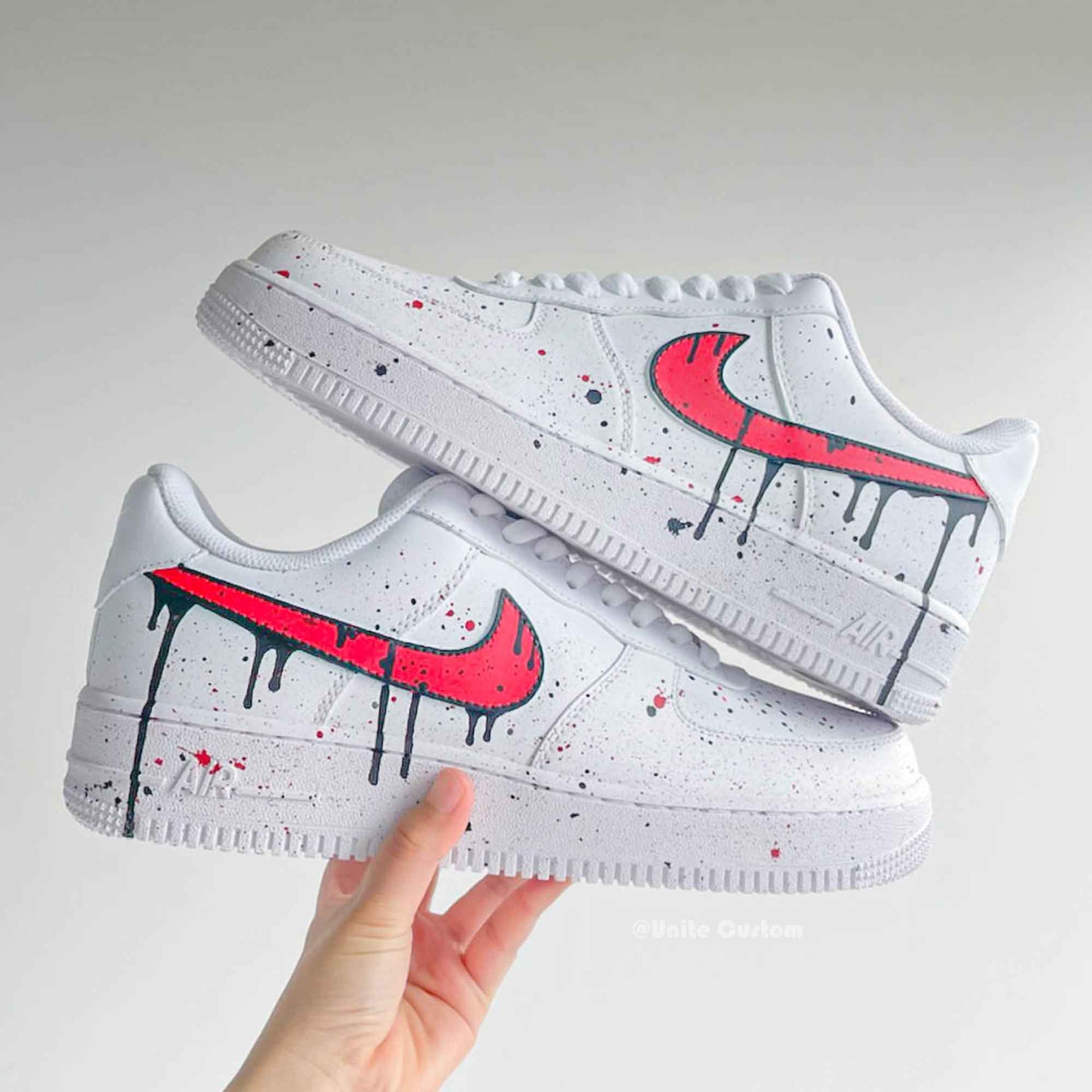 custom red drip af1