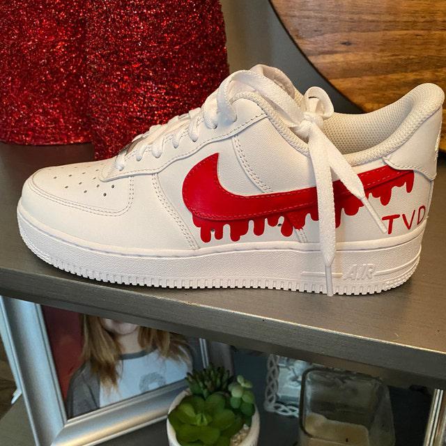 Red Personalized Custom AF1's-shecustomize
