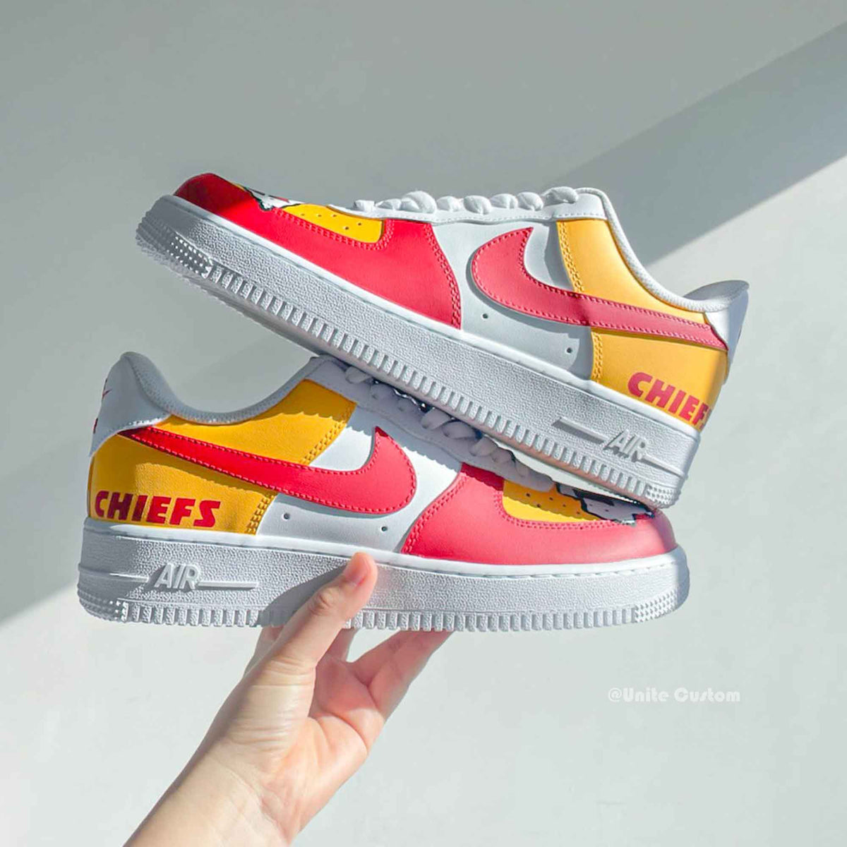 Red Yellow KC Custom Air Force 1 – SHECUSTOMIZE