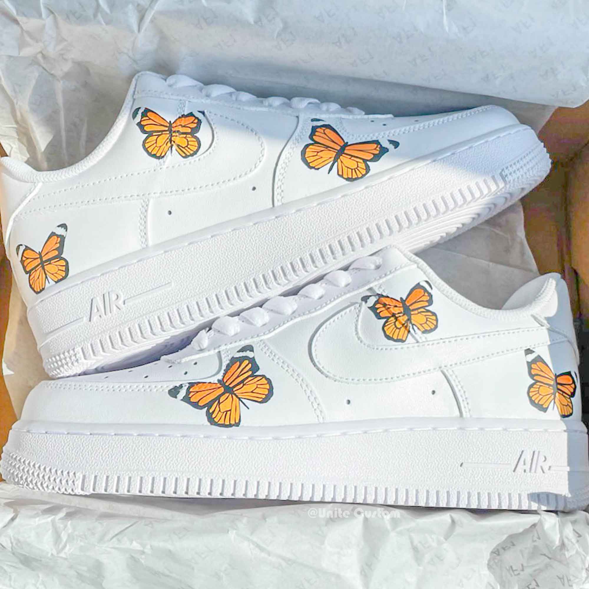 Tan Butterfly Custom Air Force 1-shecustomize