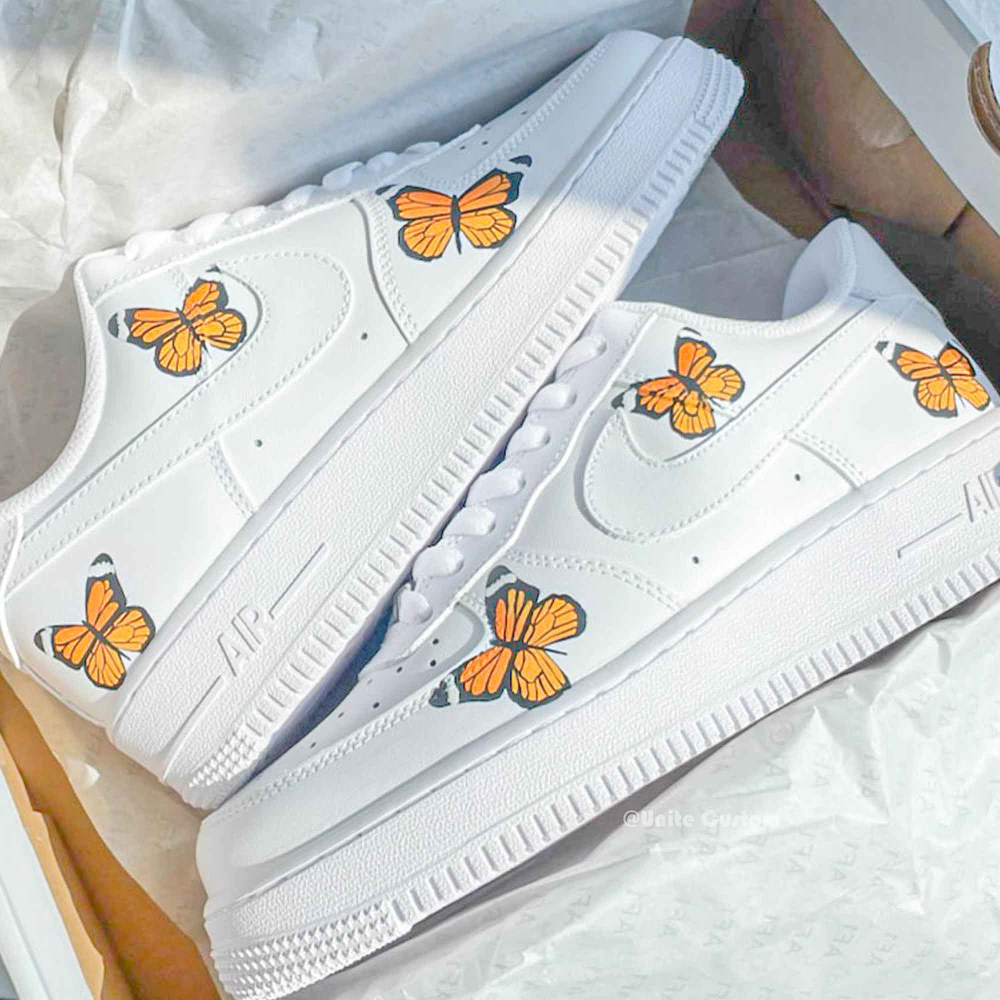 Tan Butterfly Custom Air Force 1 SHECUSTOMIZE