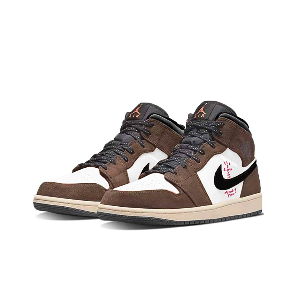 Travis Scott Brown Custom Air Jordan 1 Mid-shecustomize