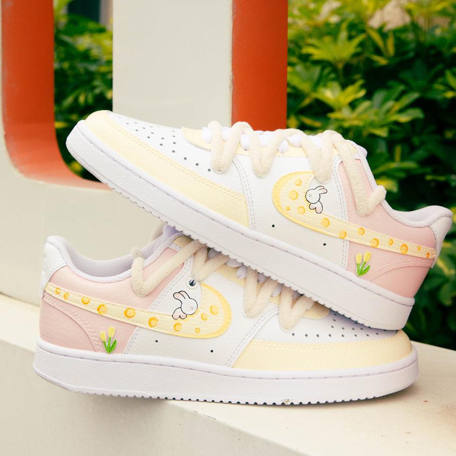 Yellow Pink Rabbit Nike Count Custom Shoes Sneakers-shecustomize